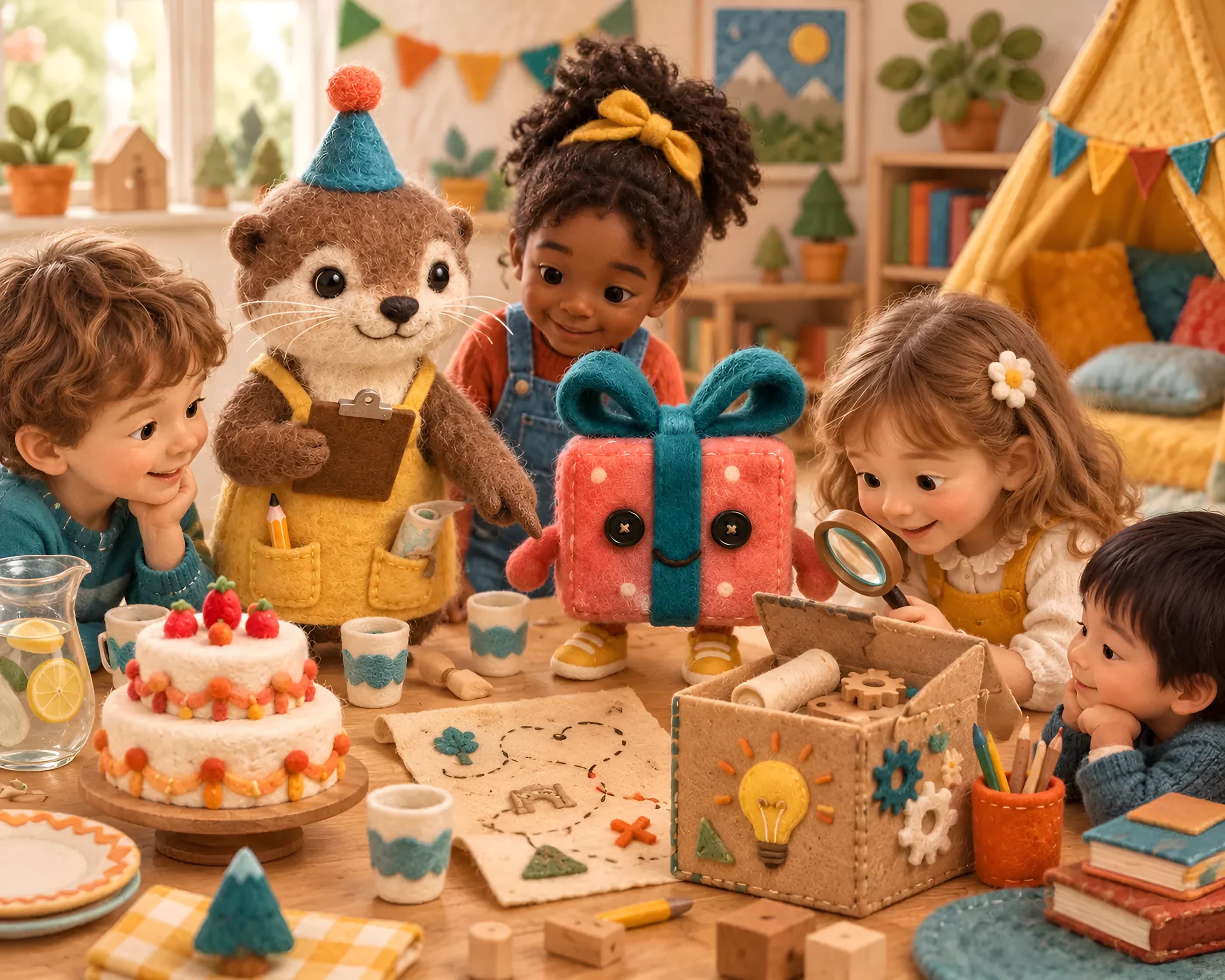Illustration en feutrine : anniversaire 10 ans