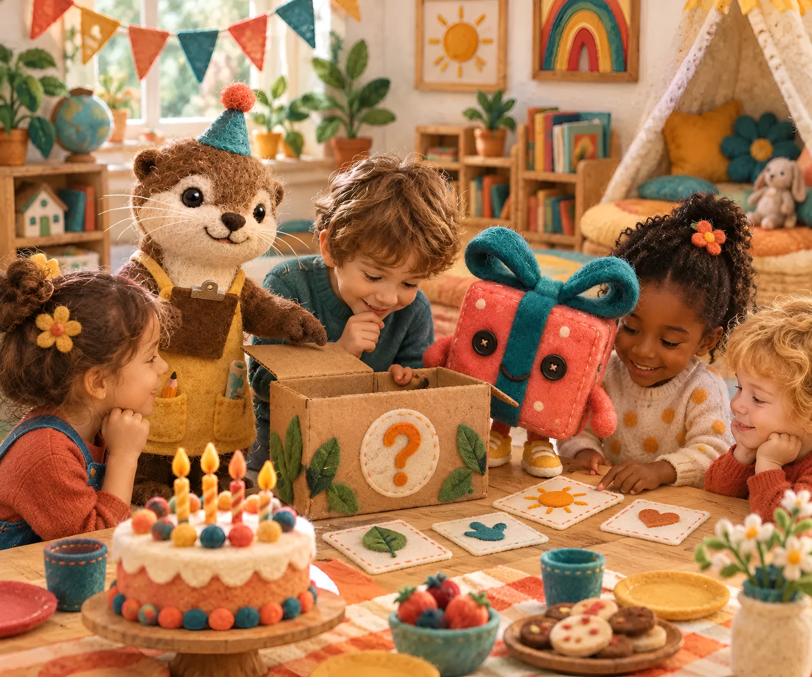 Illustration en feutrine : anniversaire 9 ans