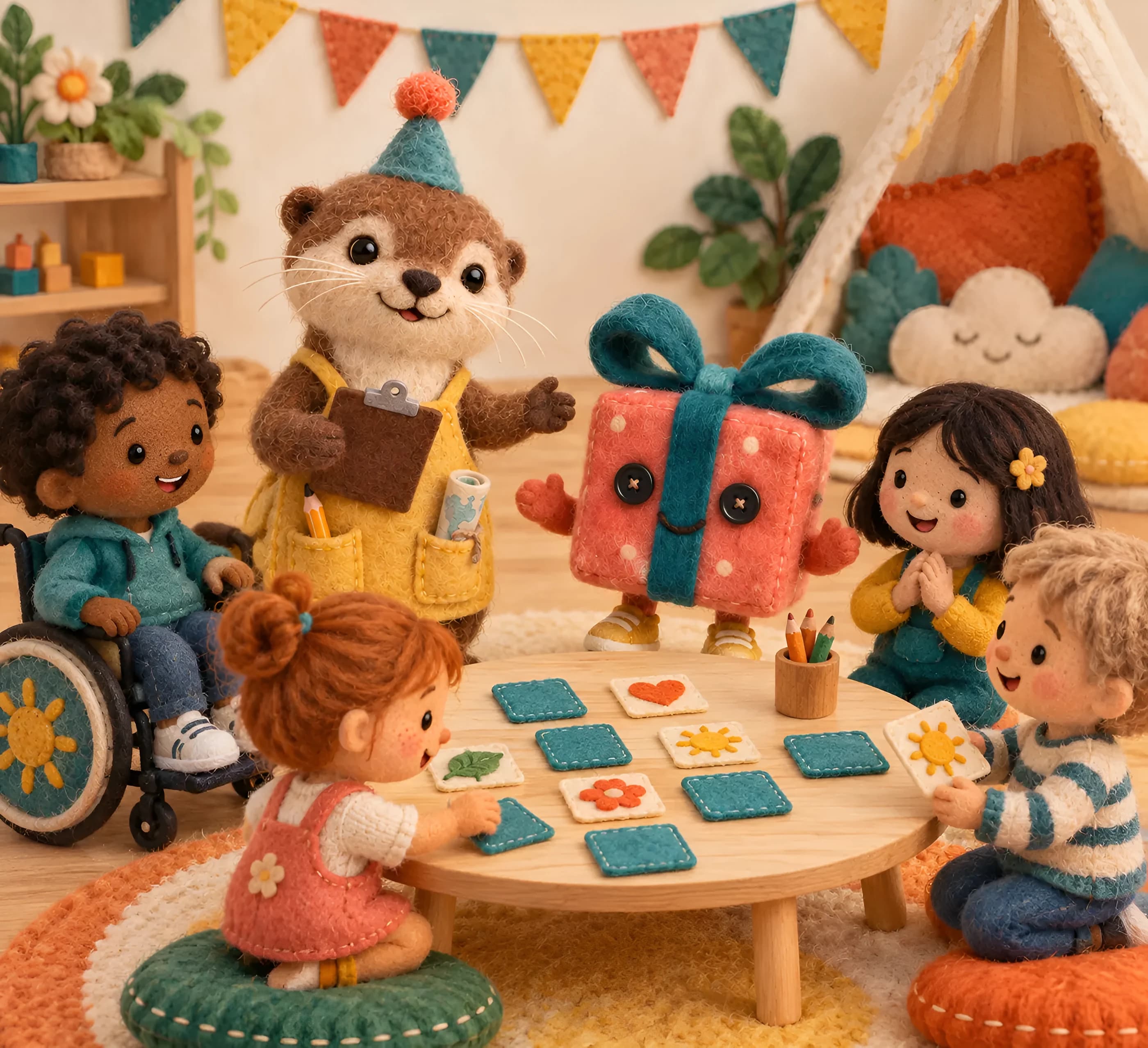 Illustration en feutrine : un anniversaire où chaque enfant trouve sa place