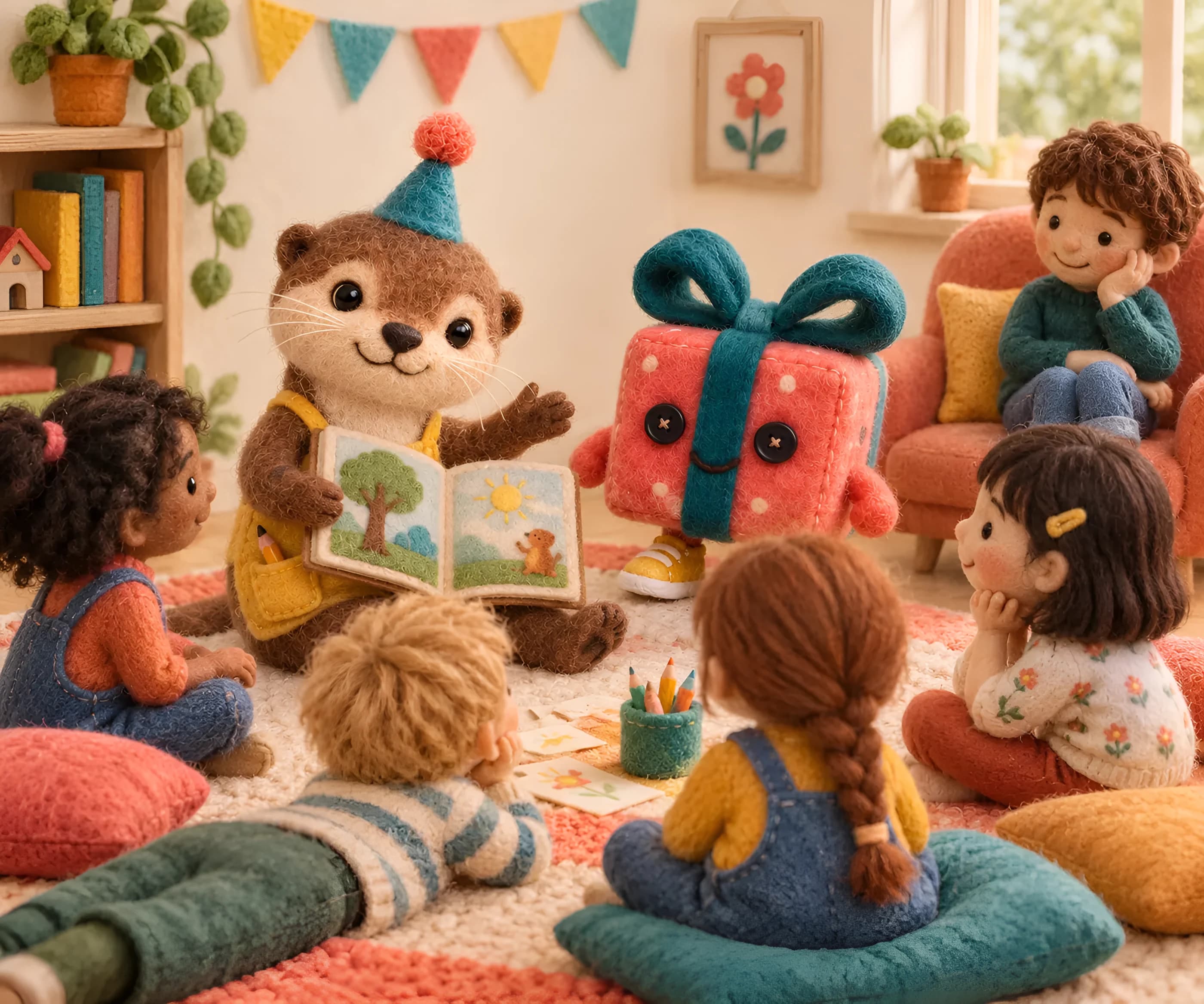 Illustration en feutrine : les enfants sont surexcités