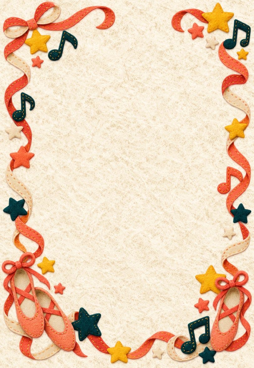 Modèle d’invitation danse et rubans en feutrine