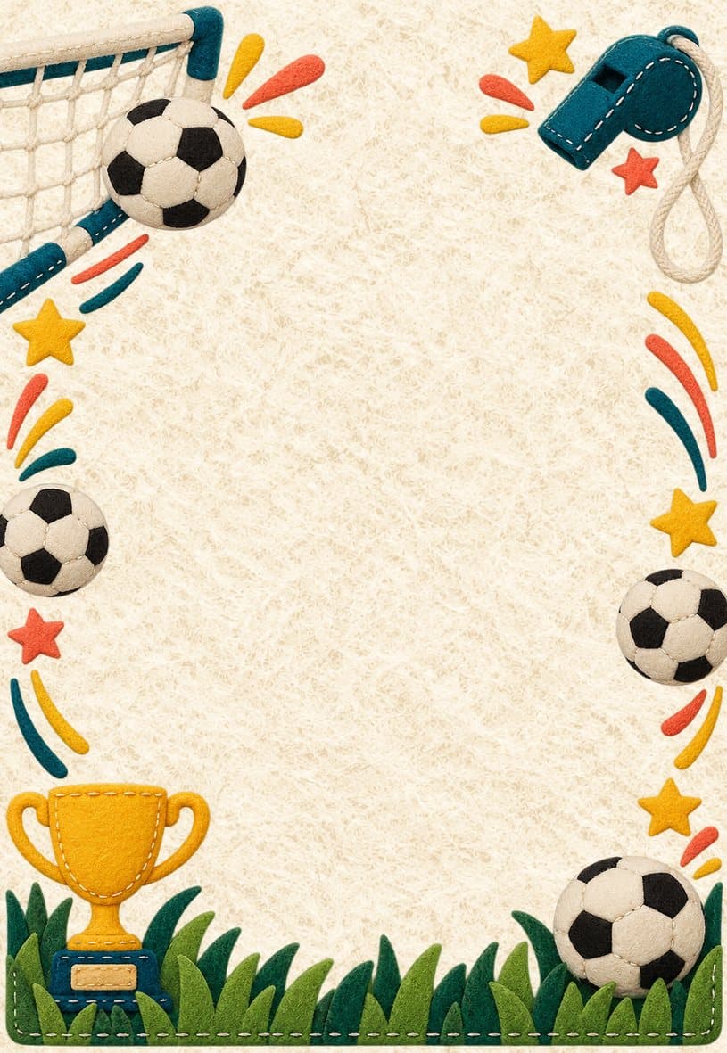 Modèle d’invitation football et trophée en feutrine