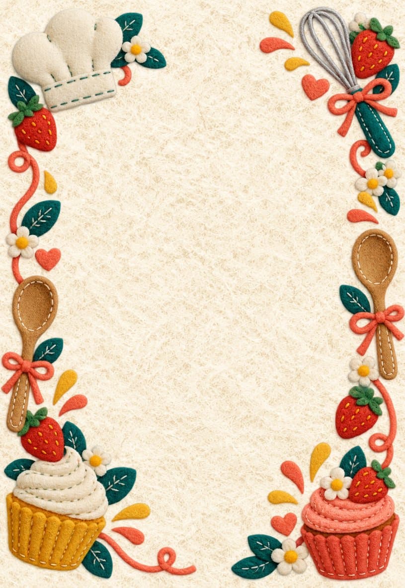 Modèle d’invitation toques et cupcakes en feutrine