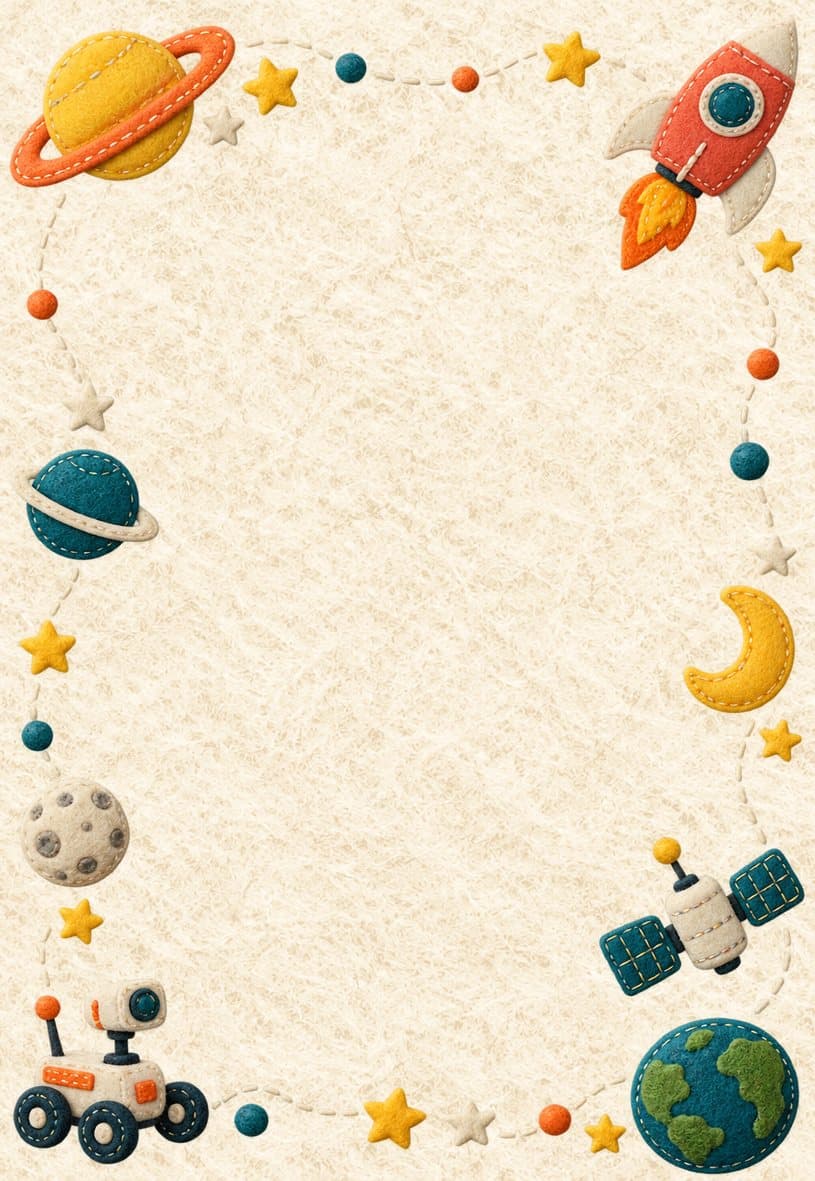 Modèle d’invitation astronautes et espace en feutrine