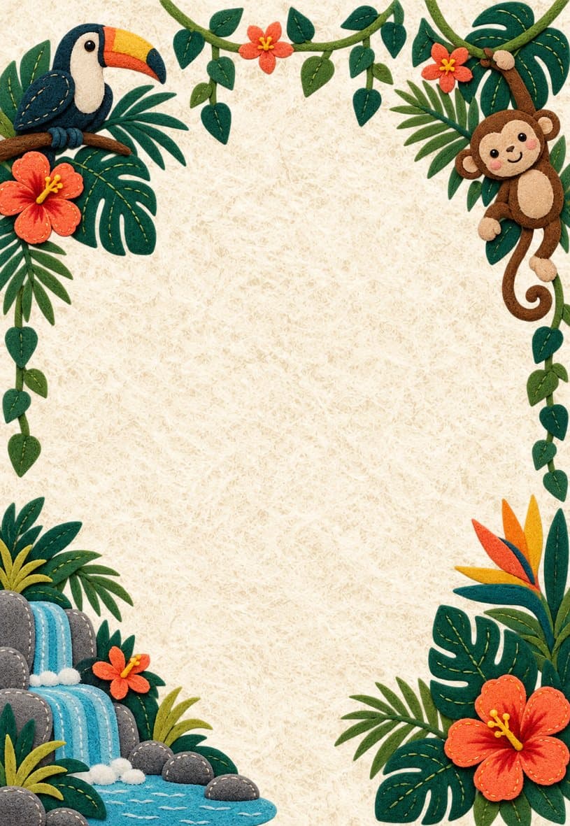 Modèle d’invitation jungle en feutrine