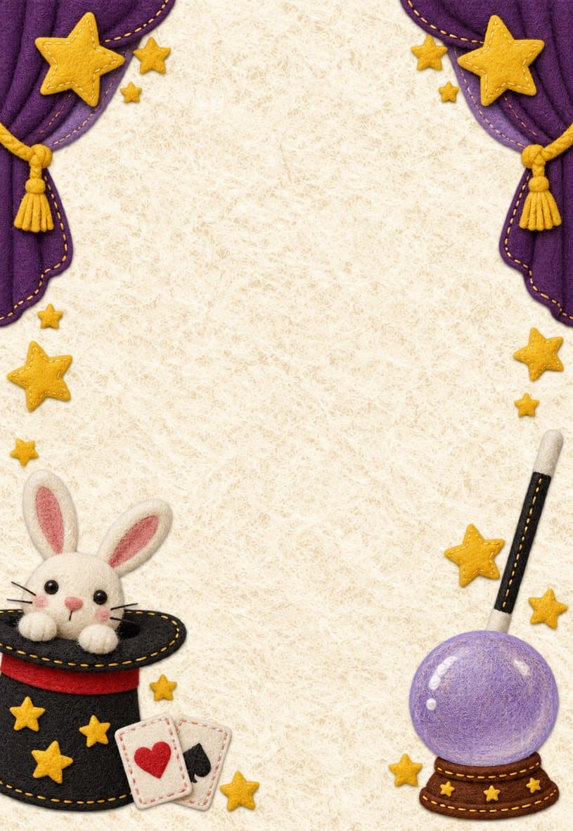 Modèle d’invitation magie en feutrine