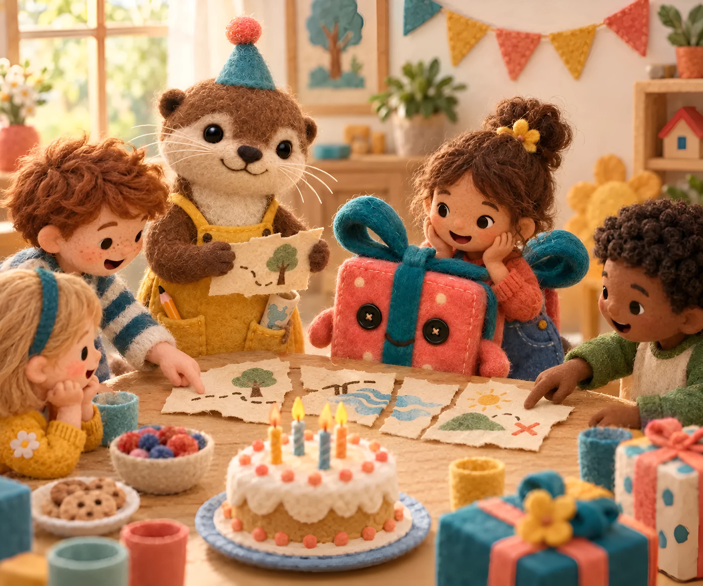 Illustration en feutrine : anniversaire 11 et 12 ans