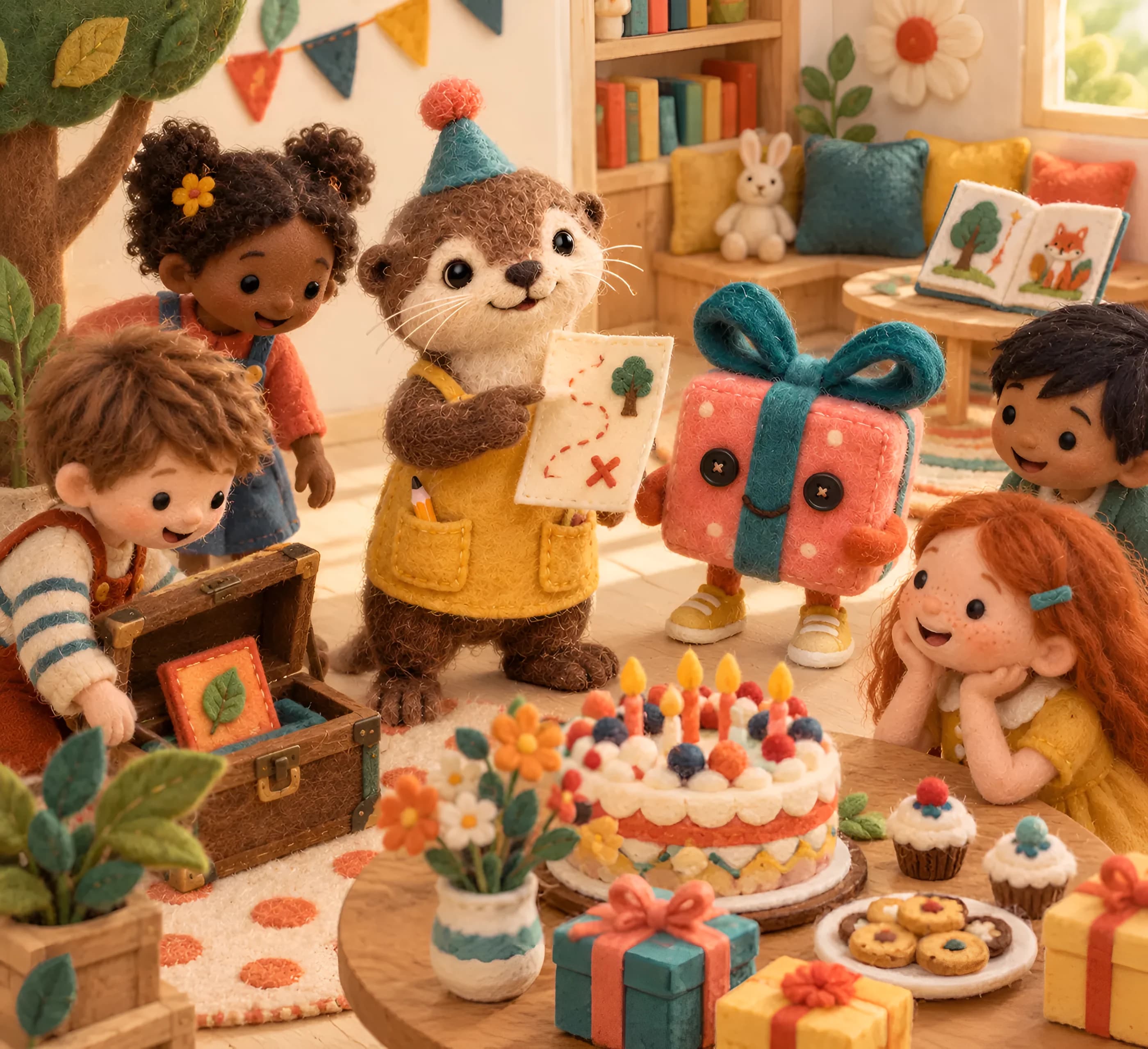 Illustration en feutrine : anniversaire 8 ans